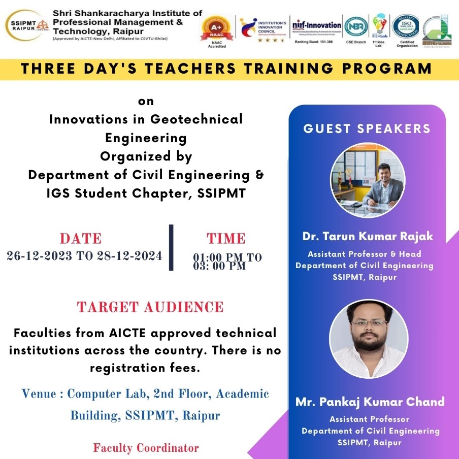 ACE & IGS Events, Civil Engineerign, SSIPMT Raipur