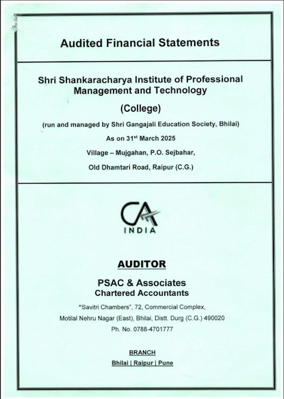 SSIPMT, Raipur Audit Reports